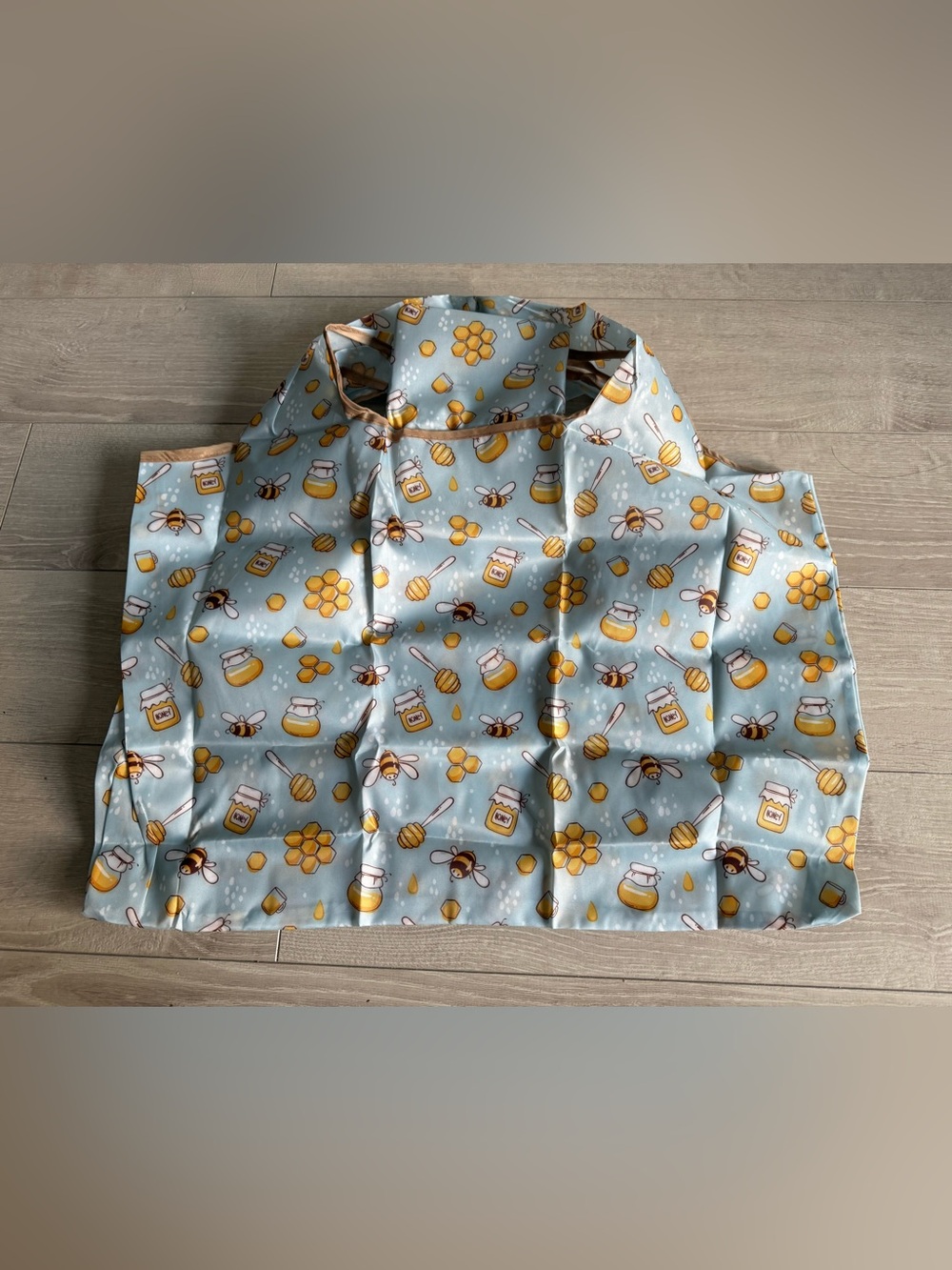 NEW Honey Bee Patterned Reusable Foldable Shopping Bag 15x22inches